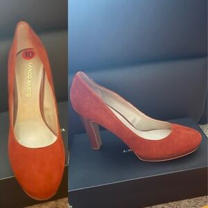 Franco Sarto Maroon Suede  Size 10 Shoes